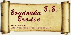 Bogdanka Brodić vizit kartica